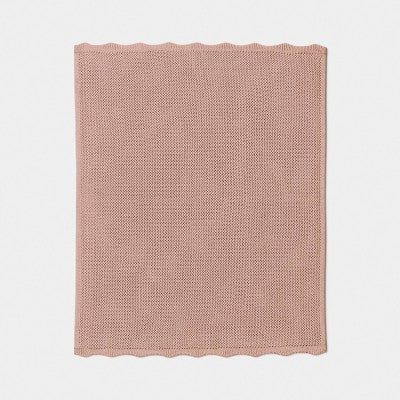 Knit Throw with Scalloped Edge Pink - Threshold