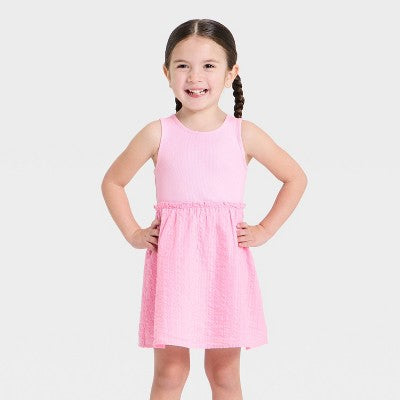 Toddler Girls' Tank Woven Dress - Cat & Jack Pink 4T
