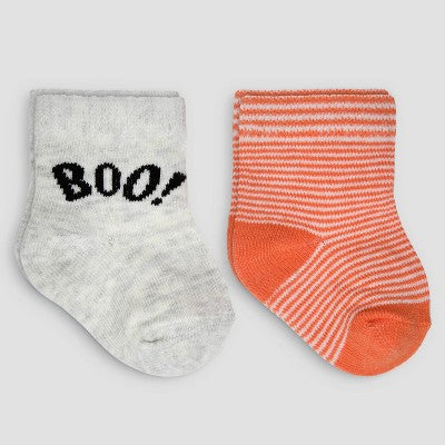 Carter's Just One You?Baby 2pk Crew Socks - Orange/Gray 6-12M