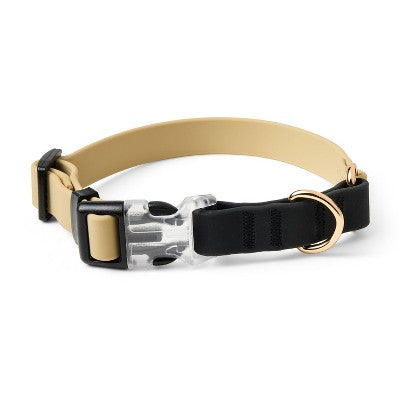 Color Blocked Dog Collar - Black/Neutral - The Cuddle Collab - M