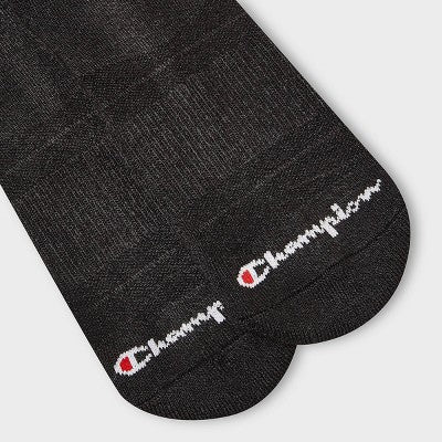 Champion Iconic Essentials Women's 6pk Cushioned Quarter Crew Socks - Black 4-10