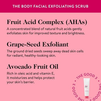 good.clean.goop beauty The Body Facial Exfoliating Scrub with Hyaluronic Acid and Vitamin E - 5oz