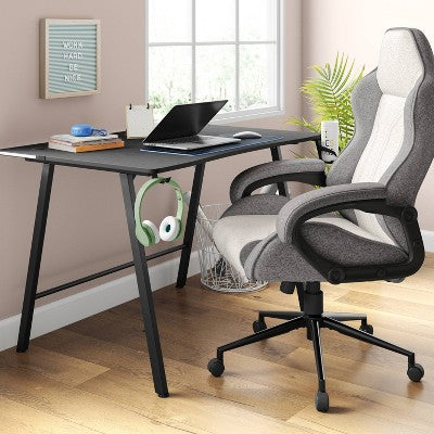 Gaming Desk with LED Lights and Headphone Holder Black - Room Essentials (LOCAL PICKUP ONLY)