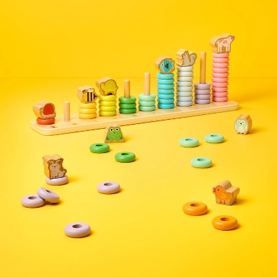 Stack & Sort Toy - 66pcs - Gigglescape: Stainless Steel & Wood, Baby & Toddler Learning, Developmental Toys