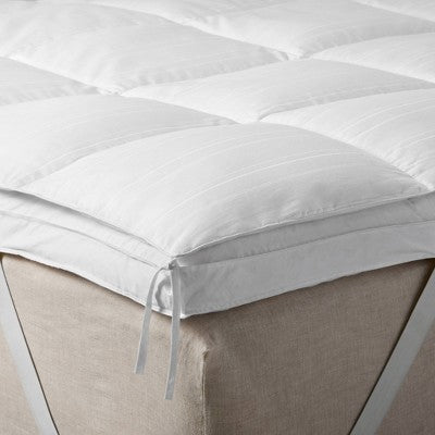 Queen Feather & Down Mattress Topper - Casaluna: Hypoallergenic, 300 Thread Count, Cotton & Lyocell (LOCAL PICKUP ONLY)