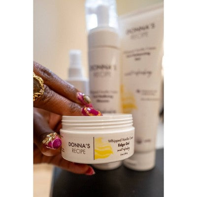 Donna's Recipe Whipped Vanilla Cream Edge Gel - 3oz: Hair Styling For All Hair Types, Daily Use