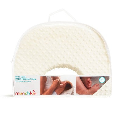 Munchkin Nursing Pillow, Ergonomic Support for Breast and Bottle Feeding, Ultra-Luxe Soft Touch Fabric - White