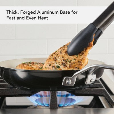 KitchenAid 9pc Ceramic Forged Aluminum Nonstick Cookware Set Onyx Black: Dishwasher-Safe, Glass Lids, Gas & Electric Compatible (LOCAL PICKUP ONLY)