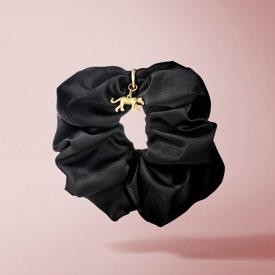 The Hair Edit Charming Ruched Ribbon Satin Scrunchie