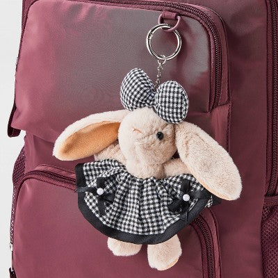 Girls' Plush Bunny Bag Charm - art class Cream