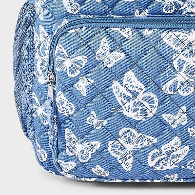 Girls' Quilted Butterfly Two Pocket Backpack - Cat & Jack Blue/White