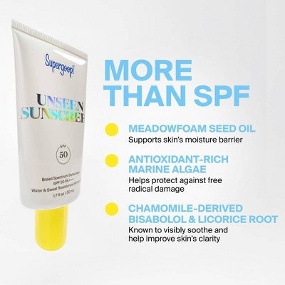 Supergoop! Unseen Clear & Invisible Face Sunscreen - SPF 50 - 1.7 fl oz