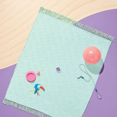 2 Person Beach Blanket Aqua Green - Sun Squad