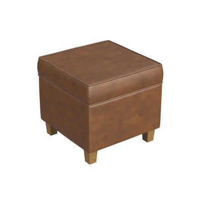 Cole Classics Square Storage Ottoman with Lift Off Top Brown - HomePop (LOCAL PICKUP ONLY)