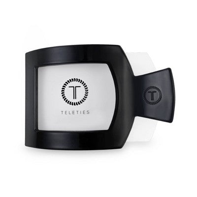 TELETIES Large Flat Square Hair Clip - Jet Black