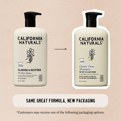 California Naturals Classic Coconut Shampoo - 16.5 fl oz: Vegan, Basic Cleansing, All Hair Types Gel, Paraben-Free