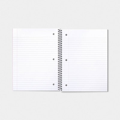 College Rule 1 Subject 7.5"x10.5" Spiral Notebook Pink - Dealworthy