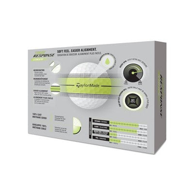 TaylorMade Tour Response Golf Balls 12bp - Stripe: Rubber Urethane Shell, All Ages