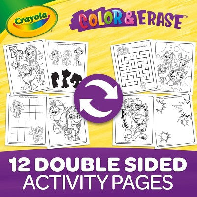 Crayola Paw Patrol Color & Erase Reusable Sticker Activity Pad: Non-Toxic Coloring Book with Stickers for Ages 3+