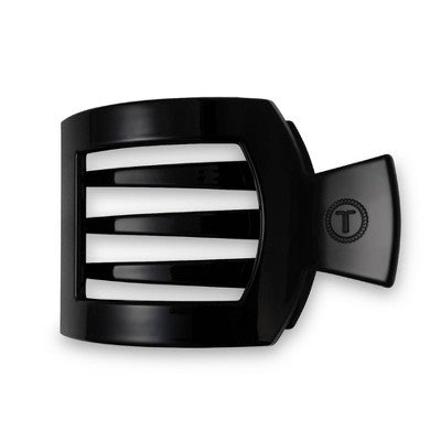 TELETIES Large Flat Square Hair Clip - Jet Black