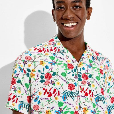 Pride Adult Short Sleeve Woven Top - Floral M
