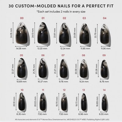 Glamnetic Dementor Press-On Nails - 30ct - Ulta Beauty: Glossy Almond Shape, ABS Material, Dark Tone