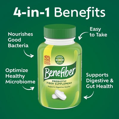 Benefiber Prebiotic GLP-1 Friendly Fiber Supplement Caplets - 84ct