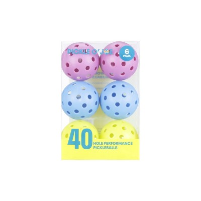 Pickle O'Joe 6pk Balls Pickleballs - Vibrant