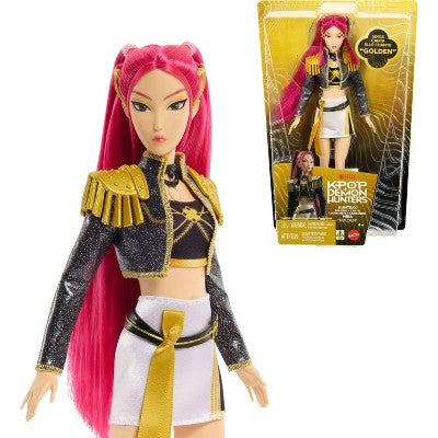 KPop Demon Hunters HUNTR/X Mira Golden Singing Doll in Removable Outfit and 5 Posable Joints