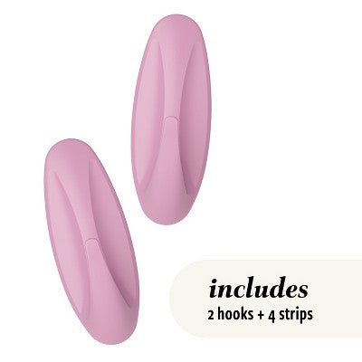 Command 2pk Damage-Free Medium Designer Hooks Lilac Lemonade