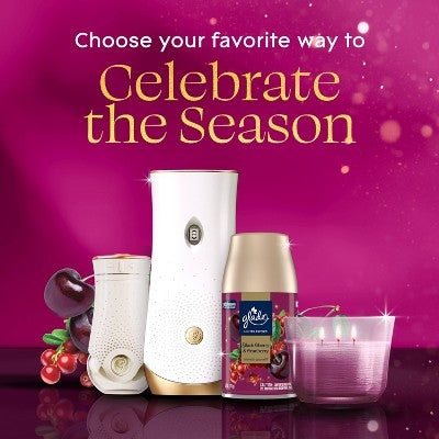 Glade Air Freshener Plug Ins Holiday Scented Oil Diffuser Refills - Black Cherry & Cranberry - 1.34 fl oz/2pk