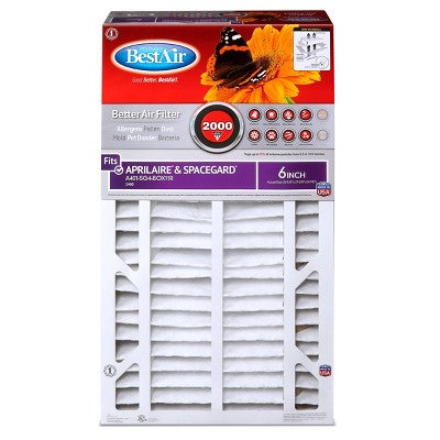 BestAir 2pk 16" x 27" x 6" Aprilaire & Spacegard Box Replacement Air Furnace Filter MERV 11: Electrostatic, EPA Certified (LOCAL PICKUP ONLY)