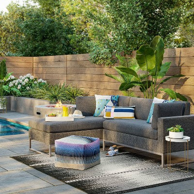 Howell 2pc Left Arm Patio Loveseat & Corner Chaise Lounge Chair Gray - Project 62 (LOCAL PICKUP ONLY)