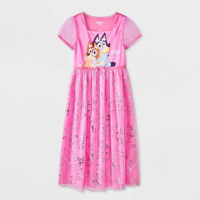 Girls' Bluey Fantasy NightGown - Pink M
