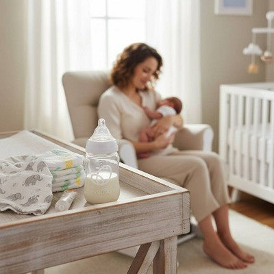Evenflo Balance Wide Neck Anti-Colic Glass Baby Bottles- Clear - 6 fl oz/2pk: BPA-Free, Phthalate-Free, Silicone Nipple