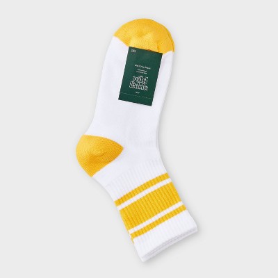 Women's Varsity Stripe Ribbed Cushioned Mid Crew Socks - 4-10