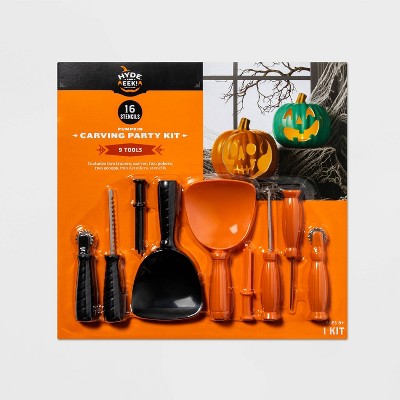 Halloween 9ct Tools and 16ct Patterns Pumpkin Carving Party Kit - Hyde and EEK! Boutique: Includes Stencils & Scoops
