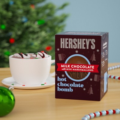 HERSHEY'S Milk Chocolate Mini Marshmallows Hot Chocolate Bomb Christmas Candy Gift Box - 1.25oz