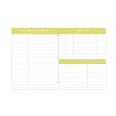 Blue Sky Monthly Teacher Lesson Stapled Planner 8.5"x1" Clear Cover Mira Pink