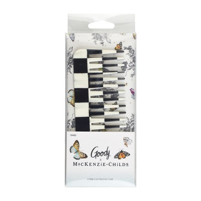 MacKenzie-Childs x Goody Comb and Case Courtly Check and Butterfly Toile - 2ct