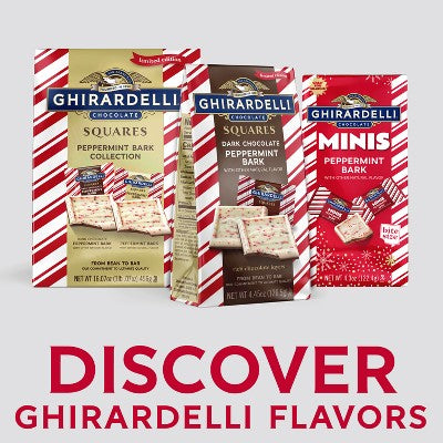 Ghirardelli Christmas Candy Dark Chocolate Peppermint Bark Chocolate Squares - 5.26oz