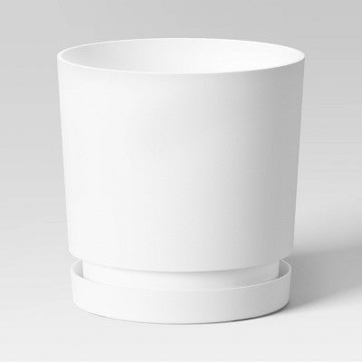 Recycled Resin Indoor Outdoor Planter Pot White 10"x10"x10" - Room Essentials