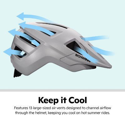 Schwinn Excursion Adult Mountain Bike Helmet - Gray
