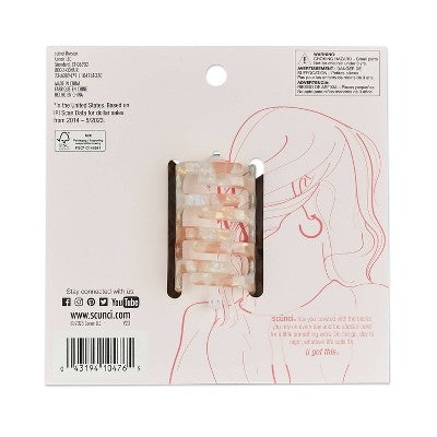 scunci be-u-tiful Gold Embellished Butterfly Claw Clip - Pink Tortoise
