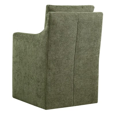 Spruce&Spring Dining Arm Chair with Caster Wheels Fabric Fully Assembled, Single, Green, Fabric (LOCAL PICKUP ONLY)