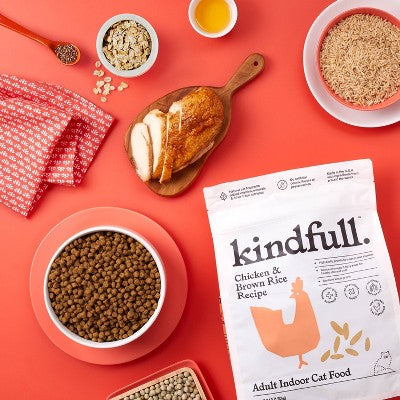Chicken and Brown Rice Recipe Adult Indoor Dry Cat Food - Kindfull 3lbs