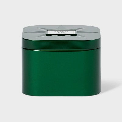 3 Wick Lidded Metal Tin Candle Forest Fir 12oz Green - Threshold