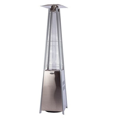 Fire Sense Pyramid Flame Patio Heater 40,000 BTU Outdoor Propane Heater Tower with Wheels - Stainless Steel (LOCAL PICKUP ONLY)