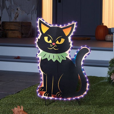 24" LED 2D Halloween Cat Sculpture - Hyde & EEK! Boutique (LOCAL PICKUP ONLY)