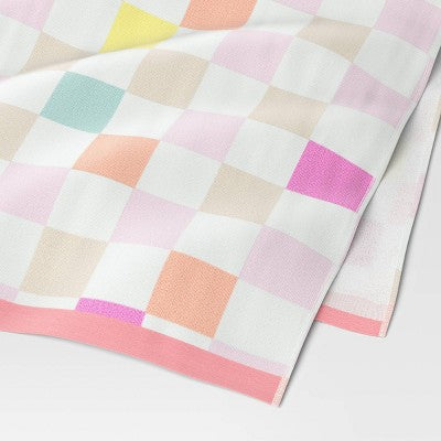 Checkered Beach Towel Pink - Sun Squad